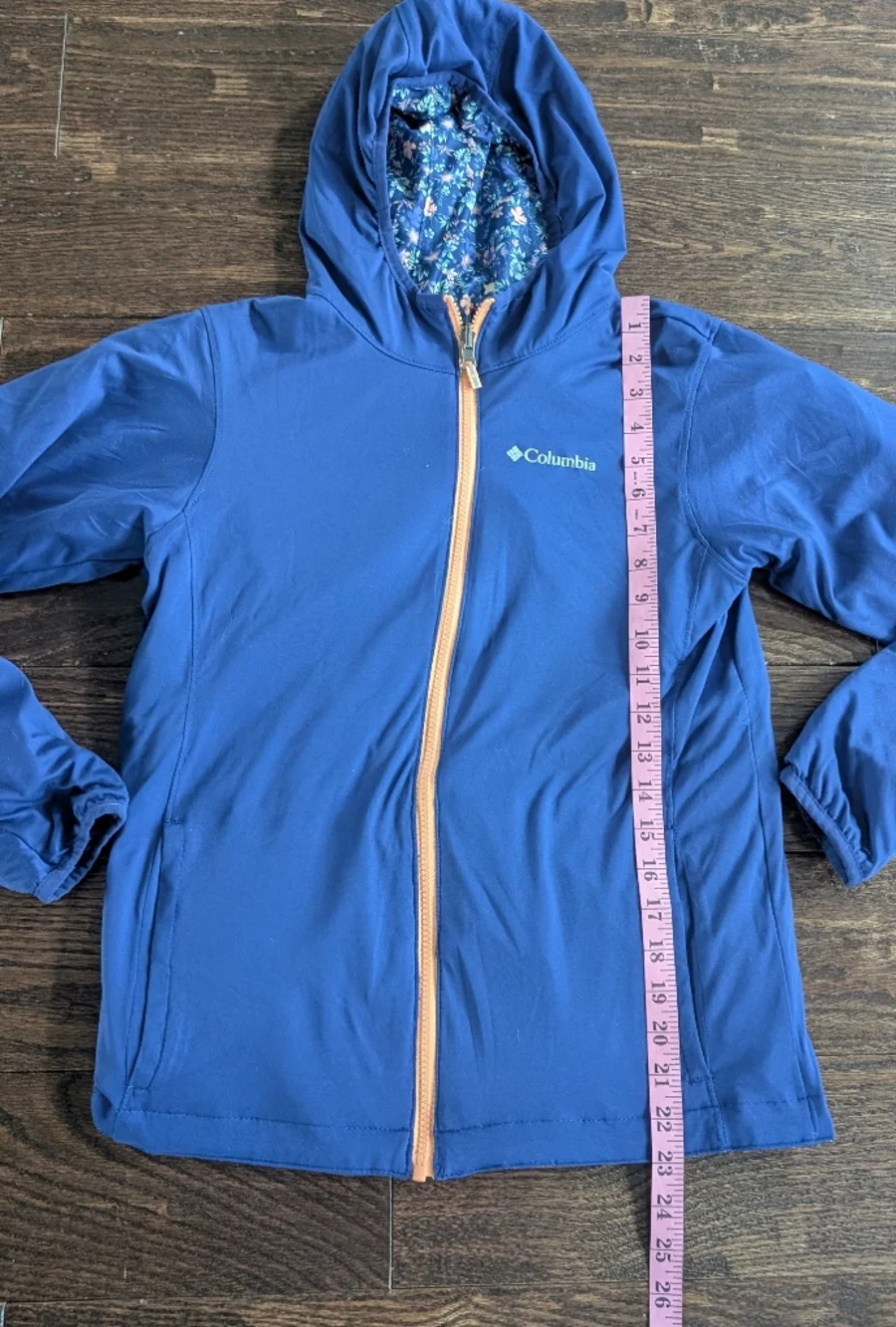 Columbia Reversible Windbreaker Jacket Blue and All Over Floral Print - Picture 8 of 10